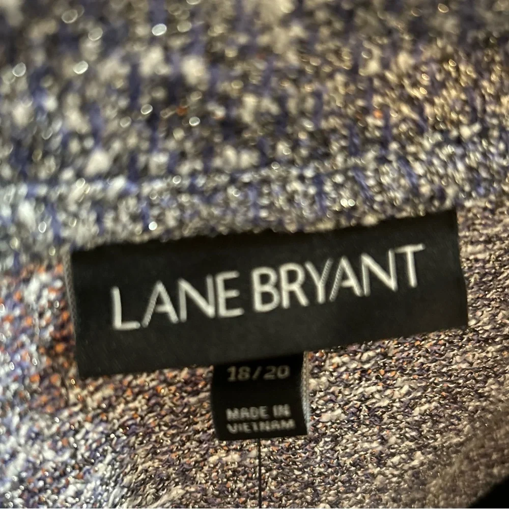 NWT Lane Bryant Cardigan Open Front Blue/Gray/White Size 18/20